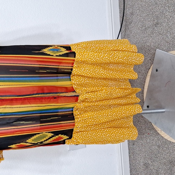 Multicolor Striped Bohemian Boho Hippie Bell Sleeve Kimono Duster Size L/XL - Picture 5 of 13